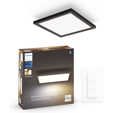 Philips Hue Aurelle paneellamp White Ambiance vierkant zwart
