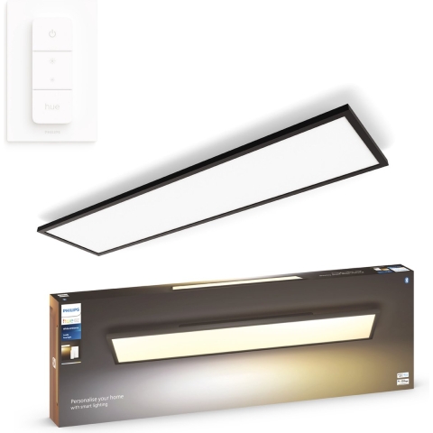 Philips Hue Aurelle paneellamp White Ambiance rechthoekig zwart
