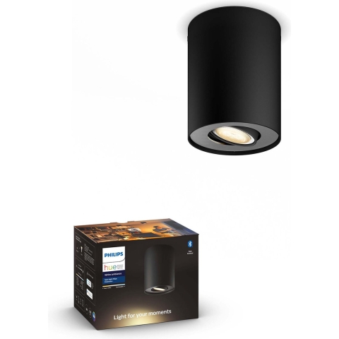 Philips Hue Pillar 1-Spot opbouwspot White Ambiance Zwart