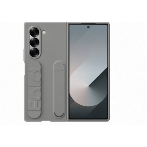 Samsung Galaxy Z Fold 6 Siliconen Back Cover met Standaard Grijs