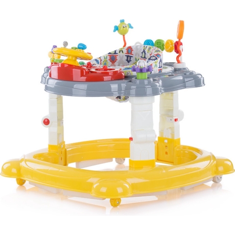 Chipolino Joya Lux 4 in 1 Loopstoel 360° Draaibaar Opvouwbaar Geel