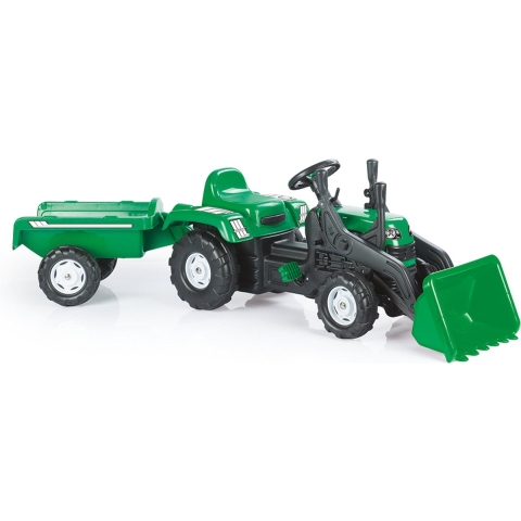 Dolu Ranchero Traptractor met Aanhanger & Voorlader Groen/Zwart