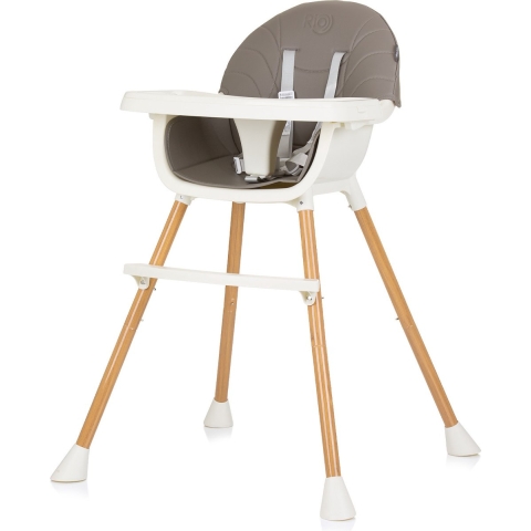Chipolino Rio 2 in 1 Kinderstoel met Eetlbad & Zitkussen Graphite