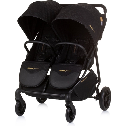Chipolino Top Stars Opvouwbare Buggy voor 2 Kids Obsidian