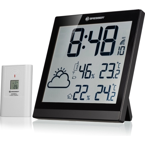 BRESSER LCD Weer-en wandklok ClimaTemp JC (zwart)