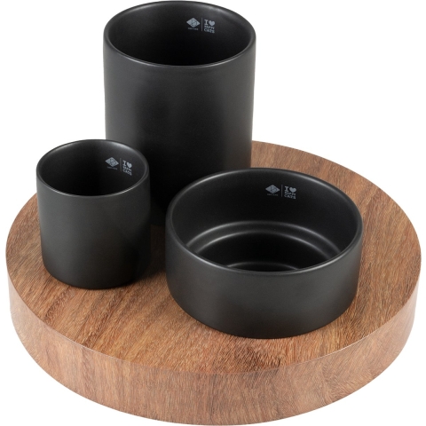 D&D Iggy Verrijkingskom met 3 niveaus - 27 x 27 x 19 cm - Zwart