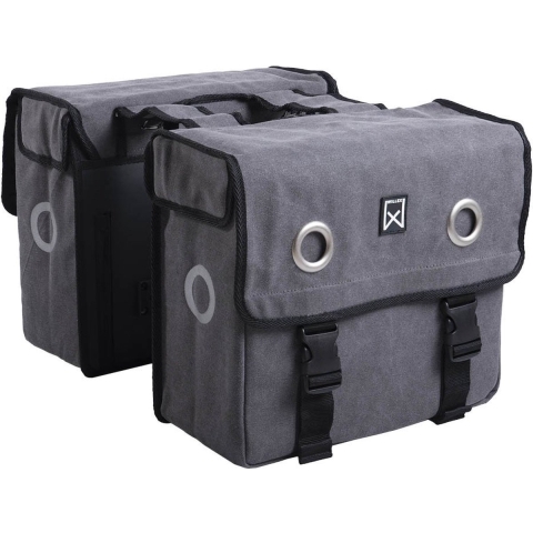 Dubbele fietstas Canvas Tas 30L Grijs