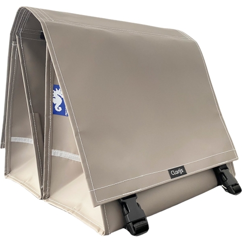 Dubbele Fietstas XL PVC 46L matt taupe