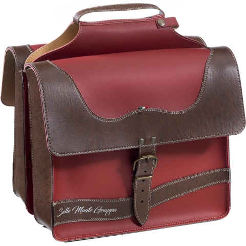 Dubbele fietstas Onda Rood-Bruin