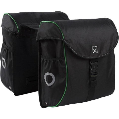 Dubbele fietstas Bagagetas 300 38L Zwart/groen