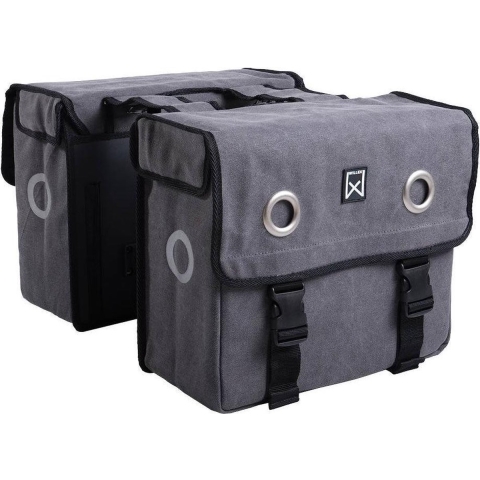 Dubbele fietstas Canvas Tas 46L Grijs