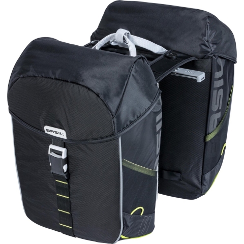 Dubbele Fietstas Miles MIK 32L Zwart/Lime