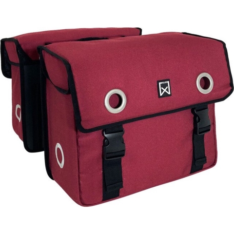 Dubbele fietstas Canvas Tas 52L Paarsrood