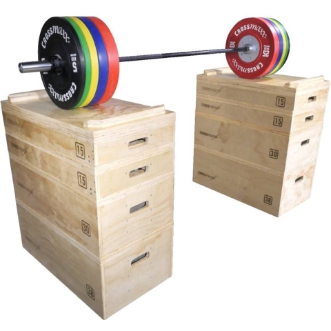 Lifemaxx Crossmax Wooden Jerk Block Set - Plyo Box Set