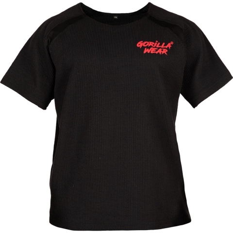 Gorilla Wear Augustine Old School Work Out Top - Zwart / Rood - 4XL/5XL