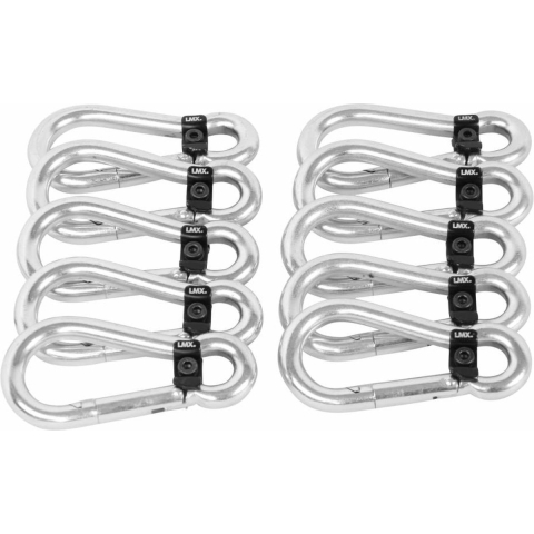 Lifemaxx LMX Karabijnhaken - Snaphook met slot - 10 Stuks