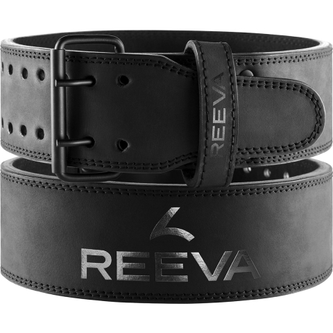 Reeva Leren Powerlifting Riem - Zwart - S