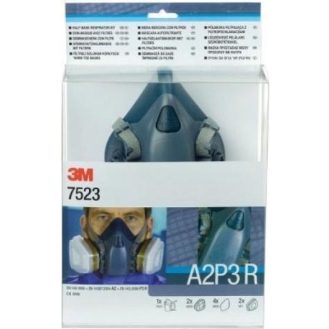 3M 7523L Starterskit Voor Halfgelaatsmaskers Met A2-P3 R Filtercombinatie
