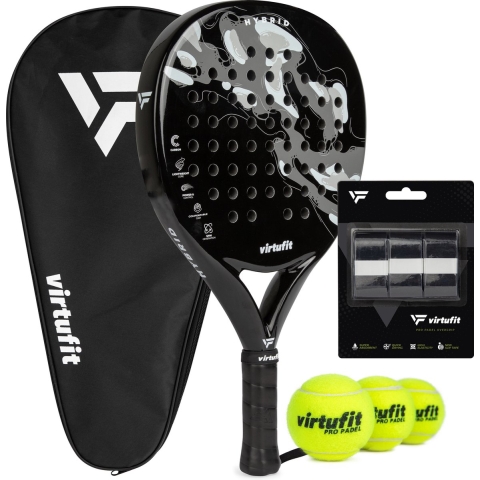 VirtuFit Hybrid Padel Set - Zwart - Grijs