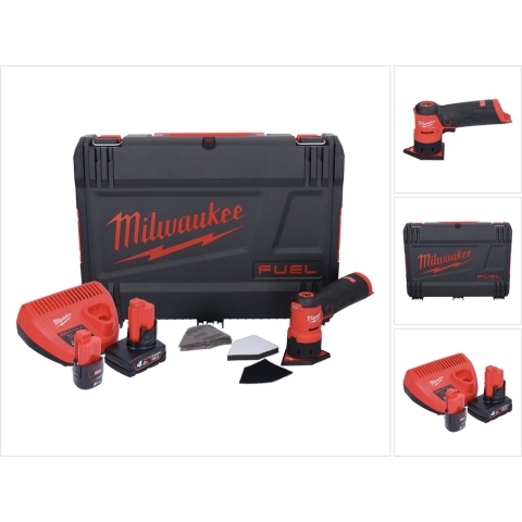 Milwaukee M12 FDSS-422X 12V Li-ion Accu Subcompacte Delta Schuurmachine Set (1x 4.0Ah&1x 2.0Ah) In HD Box