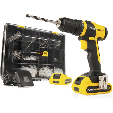 Powerplus POWXB10070 20V Accu Klopboormachine Set (2x 1,5Ah) Incl. 362-delige Accessoiresset