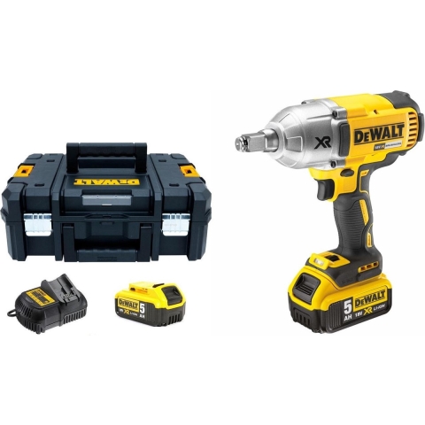 DeWALT DCF899HP2 18V Li-Ion Accu Slagmoersleutel Set (2x 5.0Ah Accu) In TSTAK - 950Nm - 1/2"- Koolborstelloos