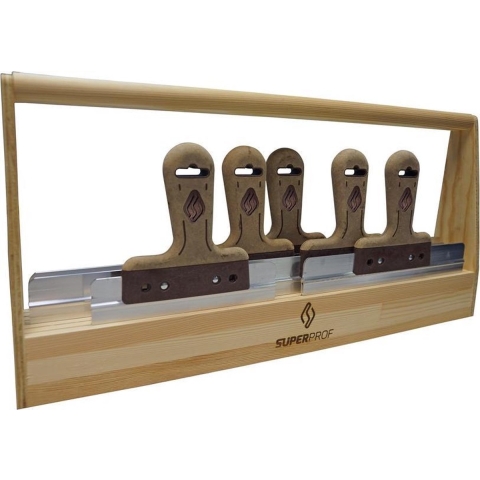 Super Prof PAK-SPM1-ALG 6-Delige Stukadoorspakket In Spackmesbak - Pure - RVS - 220-570mm