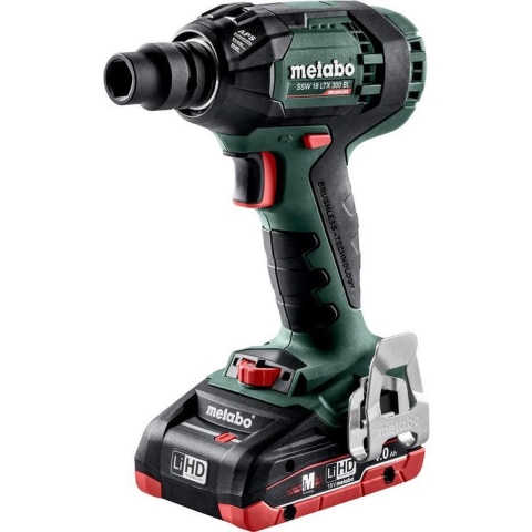 Metabo SSW 18 LTX 300 BL 18V LiHD Accu Slagmoersleutel Set (2x 4.0Ah LiHD Accu) In MetaBox - 300Nm - 1/2"- Koolborstelloos