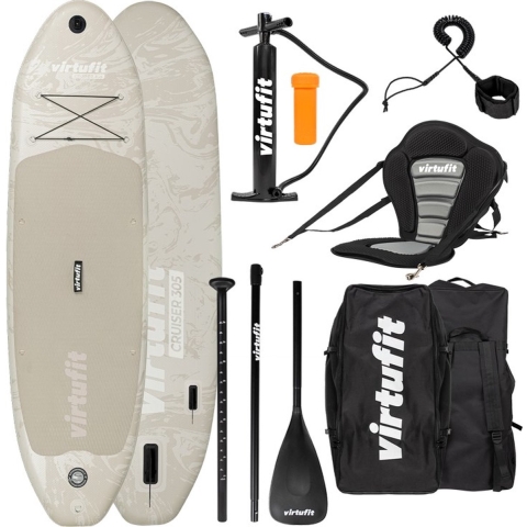 VirtuFit Supboard Cruiser 305 - Sand Beige - Met Kajak zitje, accessoires en draagtas