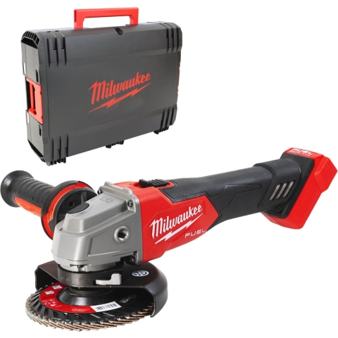 Milwaukee M18 FSAG125X-0X 18V Li-Ion Accu Haakse Slijper Body In HD Box - 125mm - Koolborstelloos - Schuifschakelaar
