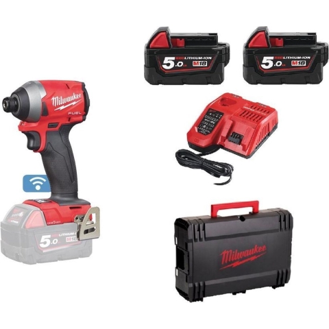 Milwaukee M18 ONEID2-502X 18V Li-Ion Accu Slagschroevendraaier Set (2x 5,0Ah Accu) In HD Box - ONE KEY - Koolborstelloos