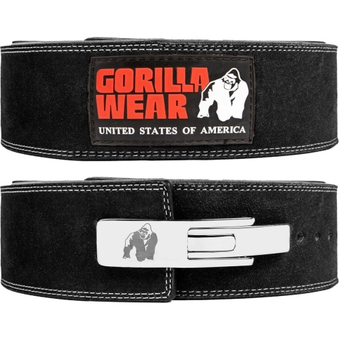 Gorilla Wear 4 Inch Leren Lever Lifting Belt - Zwart