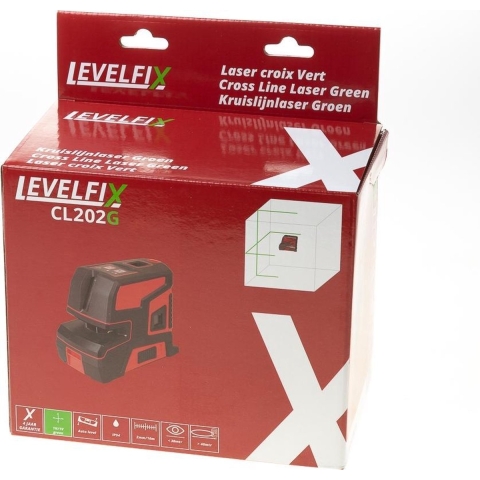 Levelfix CL202G Zelfnivellerende Kruislijnlaser In Tas - Groen - 40m