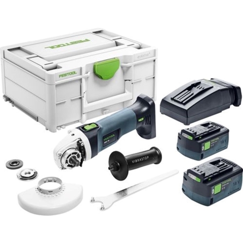 Festool AGC 18-125 5,0 EBI-Plus 18V Li-Ion Accu Haakse Slijper Set (2x 5,0) In Systainer - 577700