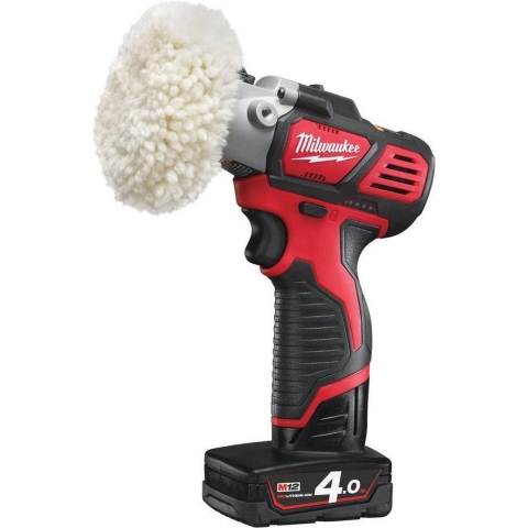 Milwaukee M12 BPS-421X 12V Li-Ion Accu Schuur-/polijstmachine Set (1x 4.0Ah&1x 2.0Ah Accu) In HD Box