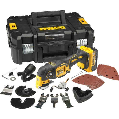 DeWALT DCS355M1 18V Li-Ion Accu Multitool Set (1x 4.0Ah Accu) + 35 Delige Accessoireset In Koffer - Koolborstelloos