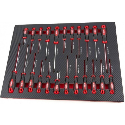 Schroevendraaierset inlay 23-delig (Carbon Foam)