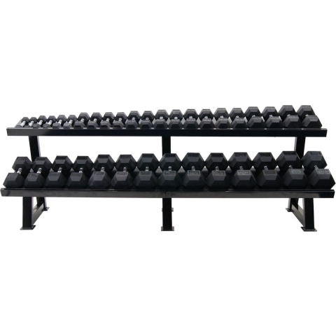 Muscle Power Dumbbellrek Heavy 2-laags - Zwart