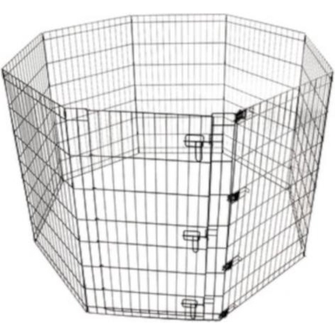 M-Pets Opvouwbare Puppyren - L - Zwart - 8 x (62 x 91 cm)