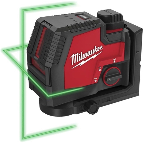 Milwaukee L4 CLLP-301C 4V Li-ion Accu Kruislijnlaser Set (1x 3.0Ah Accu) In Koffer - 2 Lijnen - 30m - Groen