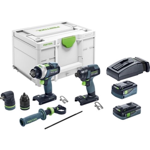 Festool TID 18 5,0/4,0-Set TPC 18/4 18V Li-Ion Accu Combiset (1x 4,0Ah&1x 5,0Ah) In Systainer - Bluetooth