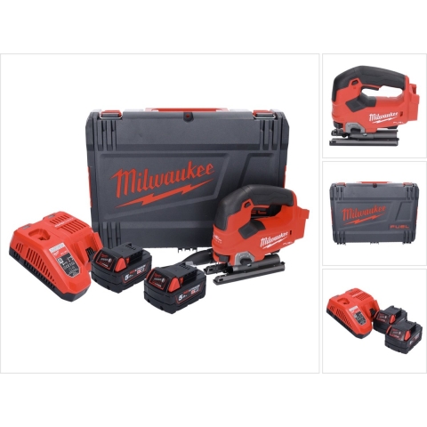 Milwaukee M18 FJS-502X 18V Li-Ion Accu Decoupeerzaagmachine Set (2x 5.0Ah Accu) In HD-Box - Koolborstelloos