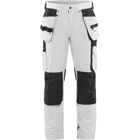 Blåkläder 1079 Werkbroek Voor Schilder/stucadoor Met 4-weg Stretch - Wit/donkergrijs - 54 (XL)