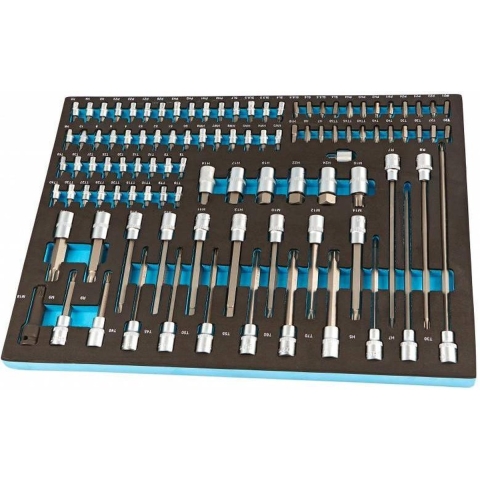 HBM 101-delige doppenset en bitset FOAM inlay voor gereedschapswagen