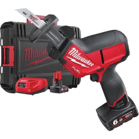 Milwaukee M12 CHZ-602X 12V Li-Ion Accu Reciprozaag Set (2x 6.0Ah Accu) In HD Box - Snelwissel - Koolborstelloos