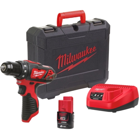 Milwaukee M12 BDD-201C 12V Li-Ion Accu Boor-/schroefmachine Set (1x 2,0Ah) In Koffer - 30Nm