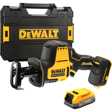 DeWALT DCS369E1T-XJ 18V Li-ion XR Accu Reciprozaag Set (1x Powerstack Accu) In TSTAK Koffer