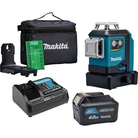 Makita SK700GDX 12V Max Li-Ion Accu Kruislijnlaser Set (1x 4.0Ah) In Tas - Zelfnivellerend - Groen 3x360° - 35m