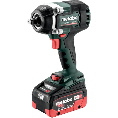 Metabo SSW 18 LTX 800 BL 18V Li-ion Accu Slagmoersleutel Set (2x 5.5Ah) In Metabox - 800Nm