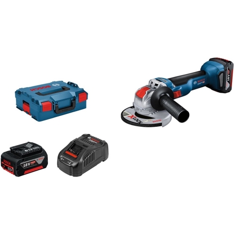 Bosch GWX 18V-10 18V Li-ion Accu Haakse Slijper Set (2x 5.0 Ah) In L-Boxx - 125 Mm - Koolborstelloos